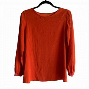 Meme by GIAB’S Italy Silk Popover Blouse Burnt Orange 42